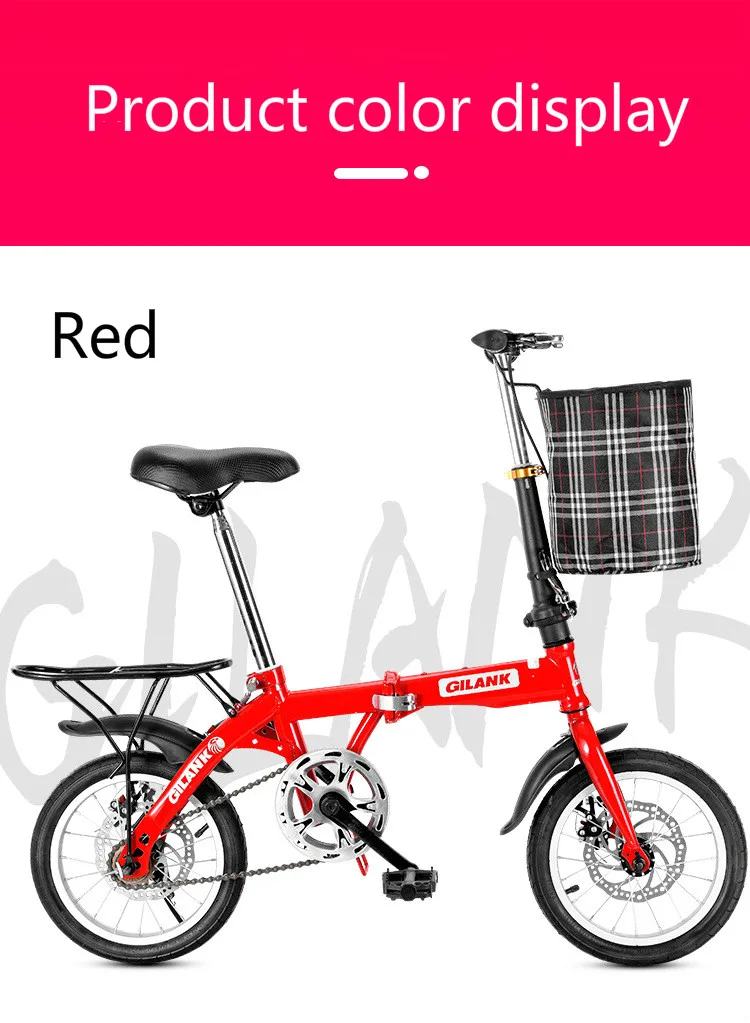 Folding Bicycle High Quality Carbon Steel Material To Work Student To School Bicycle Single Speed Disc Brake Adult Scooter