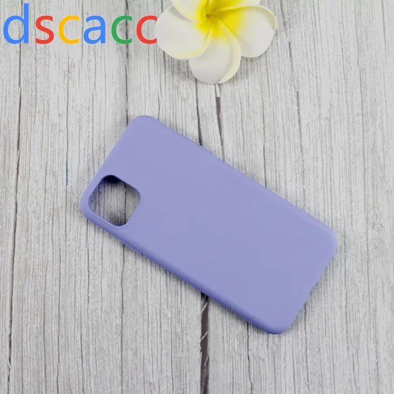 DSCACC как жидкий силиконовый резиновый чехол TPU покрытие для iPhone 11 PRO XS MAX XR 6 7 8 Plus микро волокна подкладка 100 шт - Цвет: Лаванда