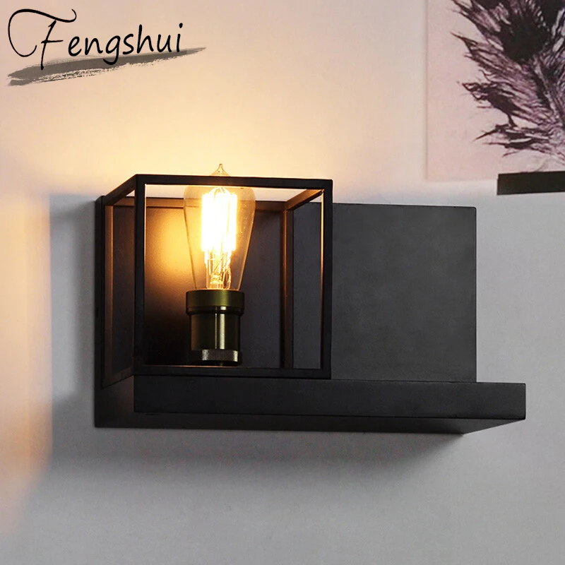 

Retro Wall Lamp LED Wall Sconces Bedside Living Room Stair Aisle Bedside Cafe Bedroom Lamp Iron Wall Sconce Light Fixture