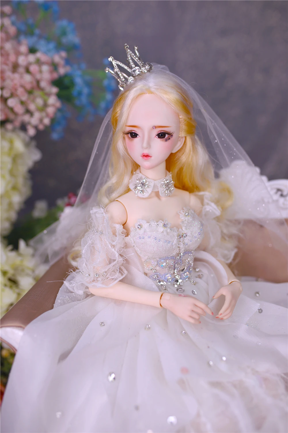 Dream Fairy 1/3 bjd кукла 62 см, кукла на заказ, Золотая одежда для волос, обувь, корона, подарок для девочки