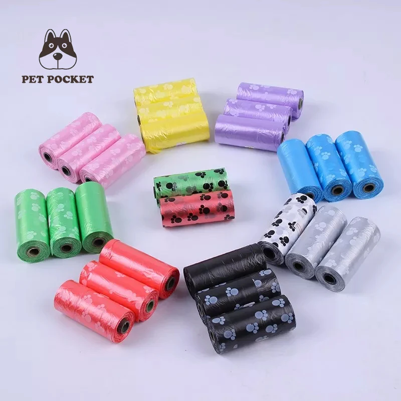 Color mixing Pet мешок, для собак, песочного цвета, сумка для домашних животных, песочный мешок, биоразлагаемый для собак, песочного цвета, сумка, аксессуары для домашних животных, 50 рулонов = 750 штук, очень рентабельный - Цвет: Color mixing