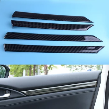 

beler 4pcs Carbon Fiber Texture Interior Door Armrest Stripe Panel Trm fit for Honda Civic 10th 2016 2017 2018