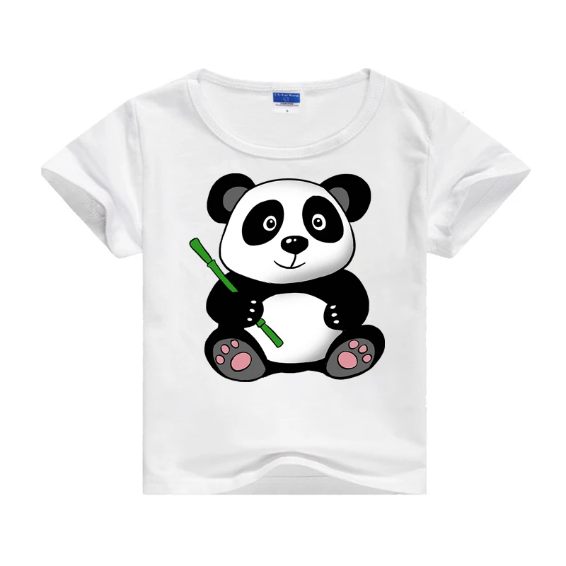 Футболка для мальчиков и девочек детская Милая футболка с принтом панды летняя футболка с короткими рукавами для маленьких мальчиков топы, футболки, повседневная одежда - Цвет: 7