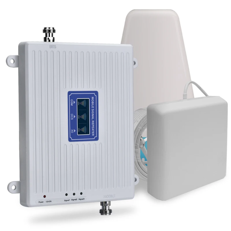 Трехдиапазонный ретранслятор мобильного сигнала 70 дБ 2G 3G 4G GSM 900 DCS 1800 WCDMA 2100