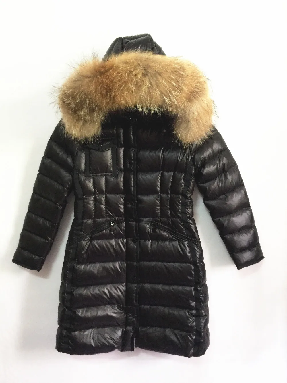 Большой воротник из натурального меха енота, зимняя куртка с капюшоном, пальто для женщин, длинная белая куртка на гусином пуху, парка, пальто, женская толстая теплая верхняя одежда
