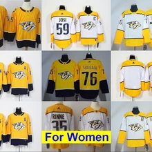 Новые сшитые женские майки Nashville PK Subban Pekka Rinne Filip Forsberg Ryan Johansen Roman Josi