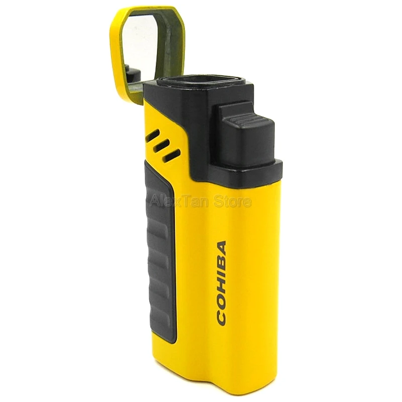 Классическая ветрозащитная металлическая зажигалка COHIBA для сигарет 4 фонарь