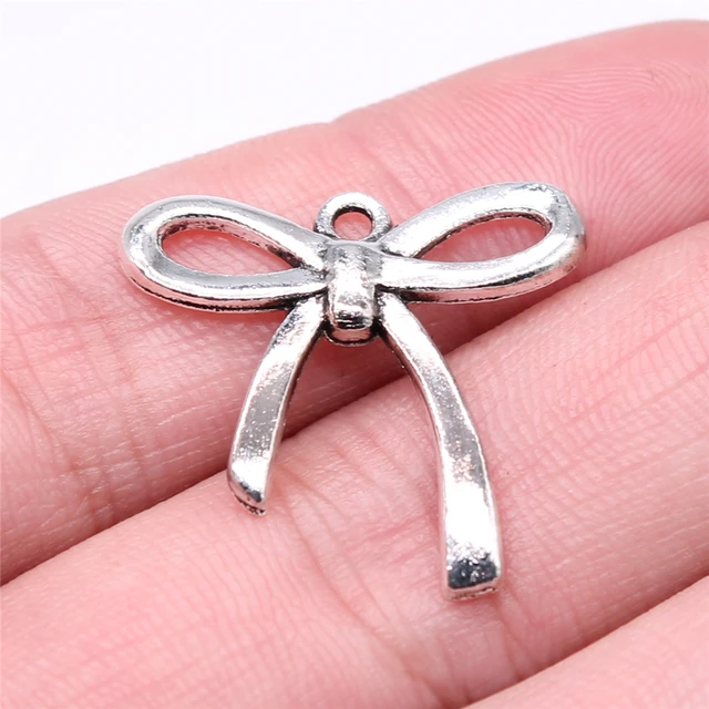 WYSIWYG 10pcs 25x24mm 2 Colors Bow Knot Charms Bow Tie Handmade Charms For Jewelry  Making