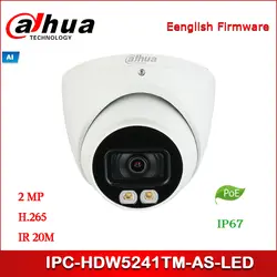 Dahua ip-камера IPC-HDW5241TM-AS-LED 2MP полноцветная WDR Eyeball AI сетевая камера starlight Поддержка POE Встроенный микрофон