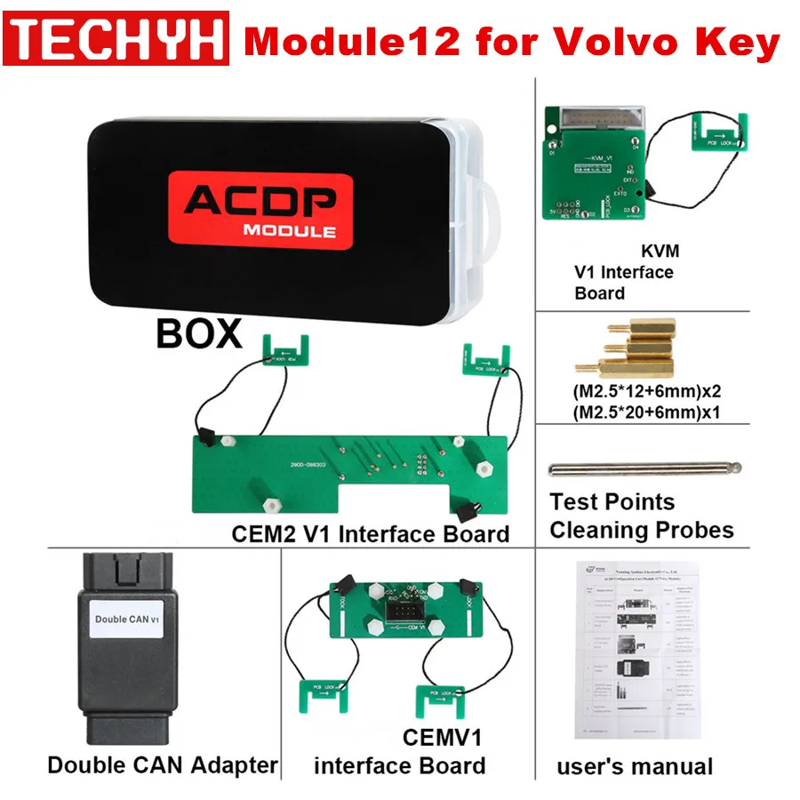 Yanhua Mini ACDP Module12 для Volvo ключ Программирование Поддержка добавить ключ и все ключ потерян от 2009