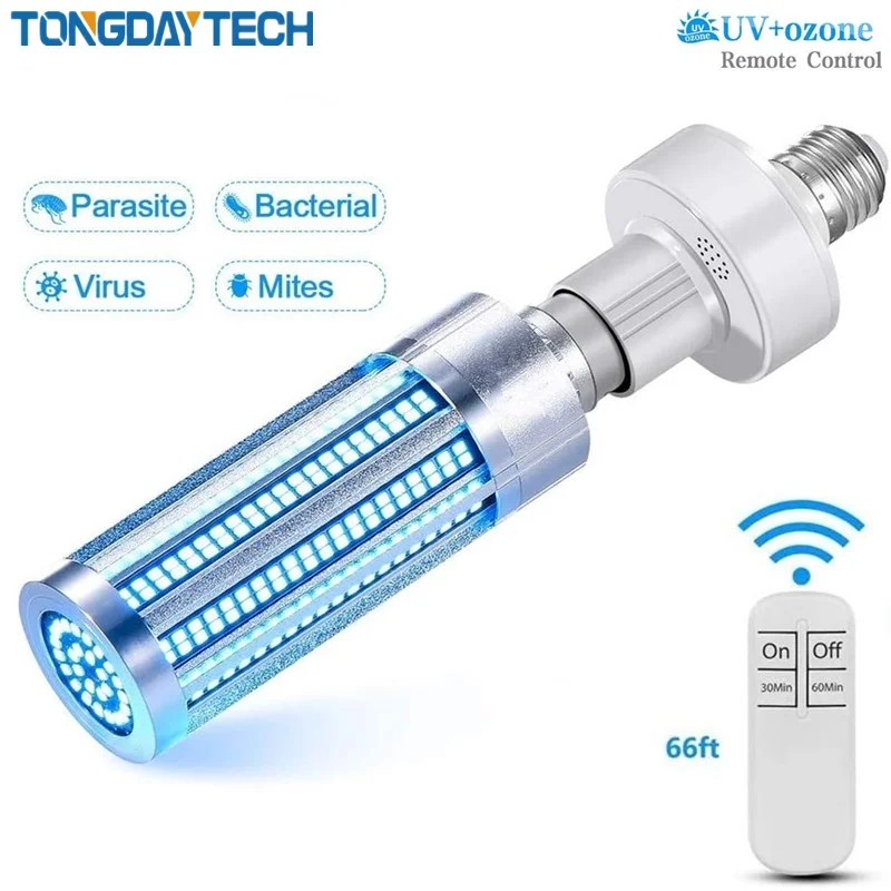 Tongdaytech 60 Вт УФ стерилизатор Антивирусная лампа E27 УФ-светильник дезинфицирующий