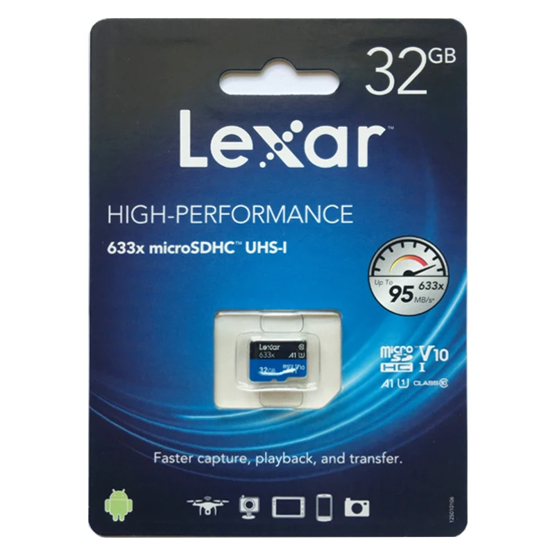 Карта памяти Lexar 32 ГБ 64 карта MicroSD SDHC/SDXC 128 256 512 класс 10 до 95 МБ/с./с для чтения
