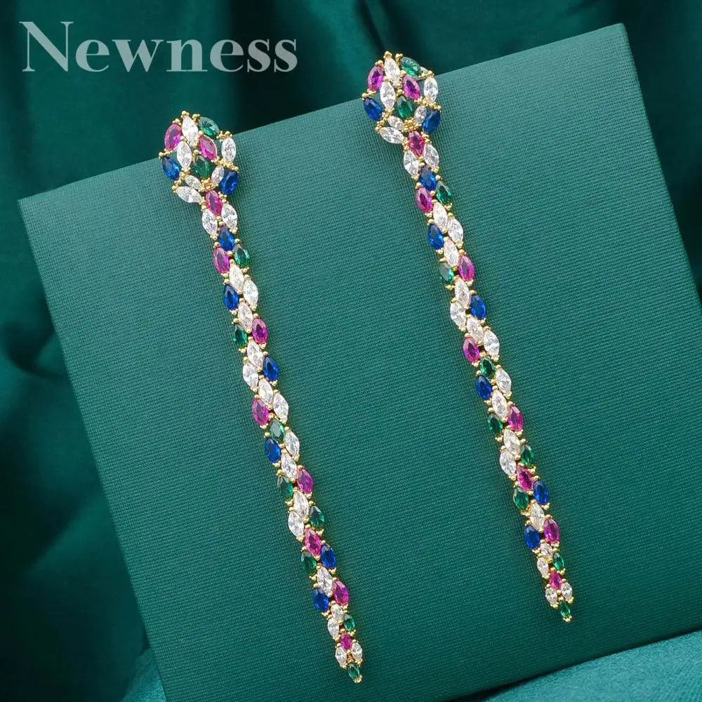 

Newness 85mm Luxury Snake Shape AAA Cubic Zircons Copper Long Earrings Max Brincos Party Holiday Fashion Jewelry