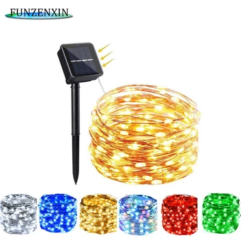 

Solar String Led Lights Fairy Flash Use For Garden Holiday Christmas Party Garlands Outdoor Waterproof 50/100/200Leds 5/10/20m