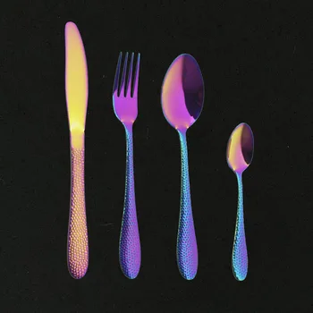 

16/24Pcs Tableware 304 Stainless Steel Cutlery Set Rainbow Dinnerware Home Kitchen Fork Spoon KnifeSet Flatware Set Dropshipping