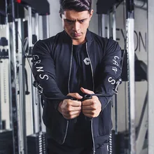 Мышцы Фитнес братья тонкий Тип для весны и осени Для мужчин спортивные Повседневное тренировки кардиган на молнии для девочек; Куртка Верхняя одежда