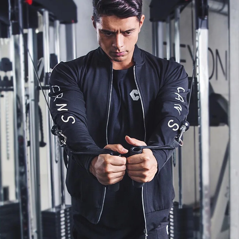 

Muscle Fitness Brothers Thin Type for Spring And Autumn Men Sports Casual Running Exercise Zipper Cardigan Coat Tops