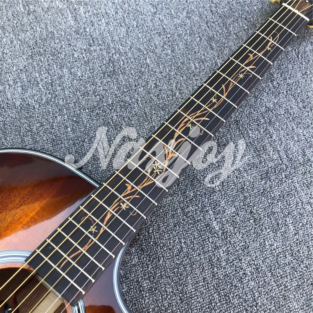 Высокое качество Ebony fingerboard Chaylor K24ce Акустическая гитара, фабрика Cutaway K24 Solid koa гитара