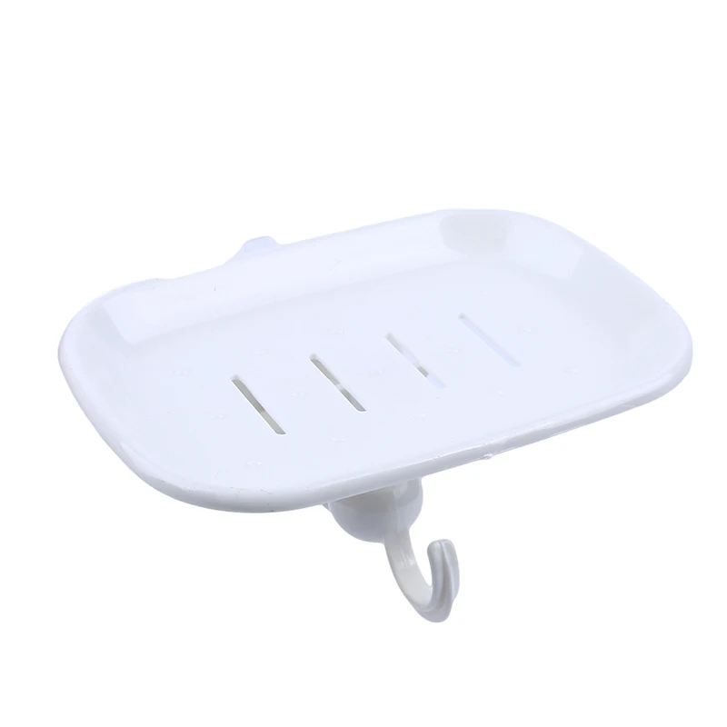 Soap rack Пластиковые настенные мыльницы ящик-корзина Ванная комната Душ продукт 13,8x9,9 см прочная присоска - Color: Soap rack