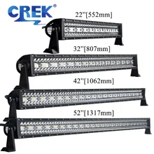 

CREK 22 32 42 52" Tri-ow Straight Offroad LED Work Light Bar Lamp For Truck 4x4 SUV Auto Car Jeep ATV Pickup Volvo Ford Toyota