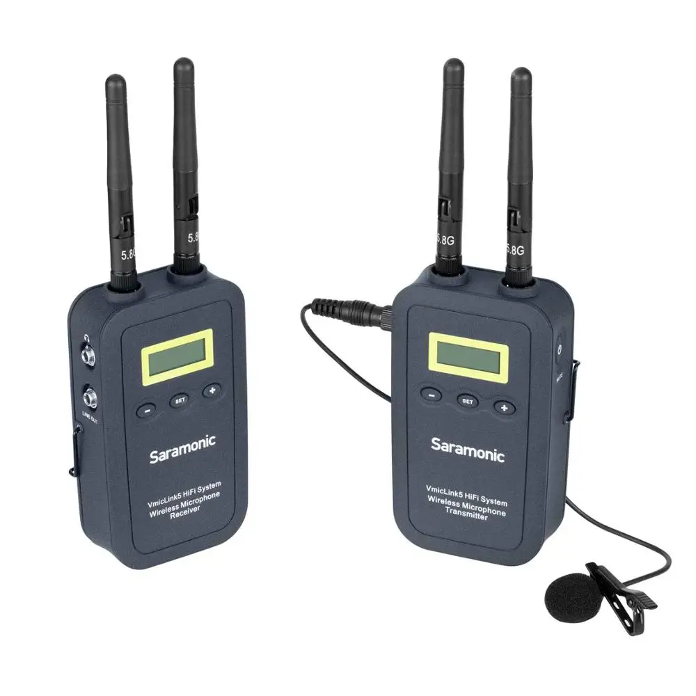 Saramonic Vmiclink5 Hi-Fi 5,8 ГГц 3-канальный блок питания с беспроводные ПЕТЛИЧНЫЕ микрофон Системы с передатчик и приемник для цифровых зеркальных камер и многое другое