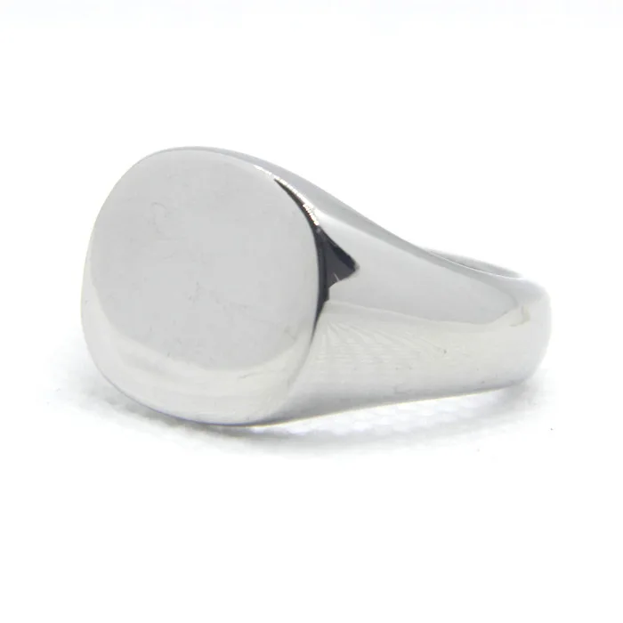 Прямая поставка 7-12 крутое серебряное овальное кольцо 316L нержавеющая сталь полировальный простой Овальный кольцо
