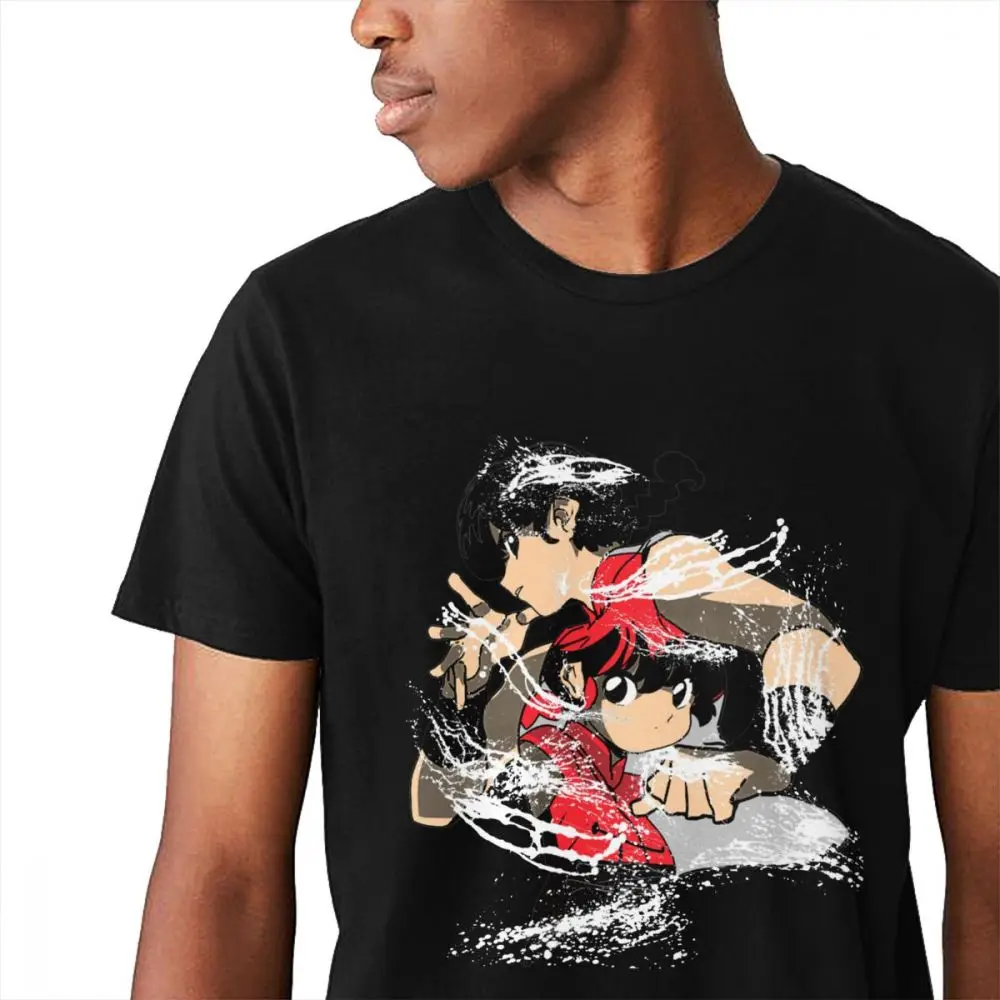 Ranma 1 2 Camisa футболка с круглым воротником для отдыха, 3D принт, Мужская винтажная Классическая S-6XL из органического хлопка