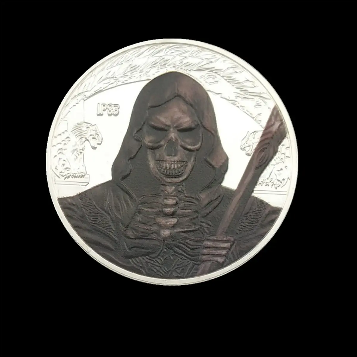 Посеребренная монета Grim Reaper монета с черепом, кошмарные монеты для Хэллоуина сувенирная коллекция монет художественное ремесло