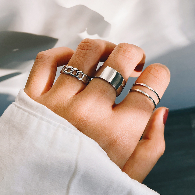 Gothic Butterfly Poker Sword Multi Element Ring Set For Women European and American Retro Personality Finger Ring Gifts