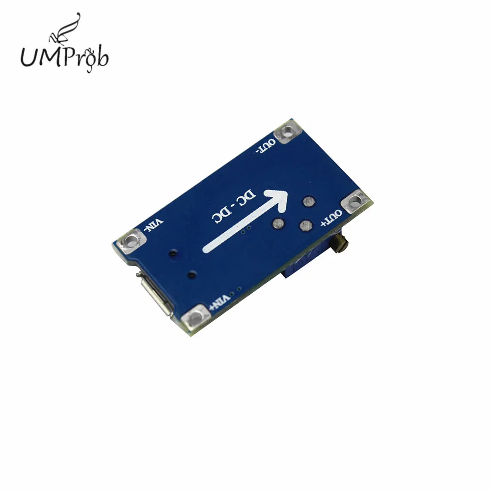 Регулируемый Повышающий Модуль 2А с MICRO USB 2в 24в до 5В 9В 12В 28В MT3608 LM2577|Интегральные
