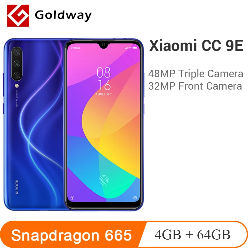 Original Xiaomi Mi CC9e 4GB 64GB Smartphone CC 9e Snapdragon 665 Octa Core 6.088" AMOLED Screen 48MP+32MP Camera 4030mAh Battery