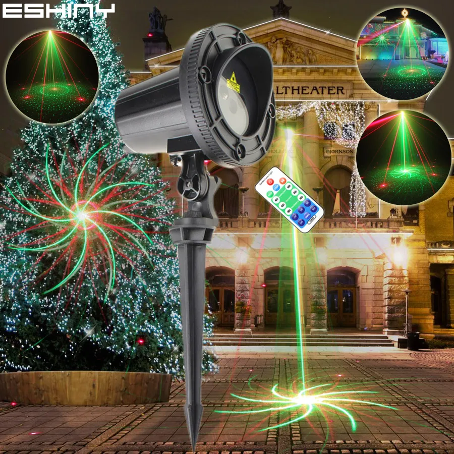 

ESHINY R&G Remote Outdoor 16 Big Patterns Laser Projector Xmas Landscape Club Holiday DJ party Tree Garden Outside Light T80D2