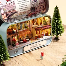 LED cabin box store house furniture diy dollhouse wooden diy doll house miniature dollhouse furniture Kit children home Toy gift tanie tanio NoEnName_Null 25-36m 4-6y 7-12y 12 + y 18 + CN (pochodzenie) Drewna 14*16 cm Unisex