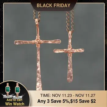 

925 Silver/Gold Filled Cross Necklaces Hammer Rose Gold Cross Pendant Vintage Charm Choker Kolye Jewelry for Women Necklace