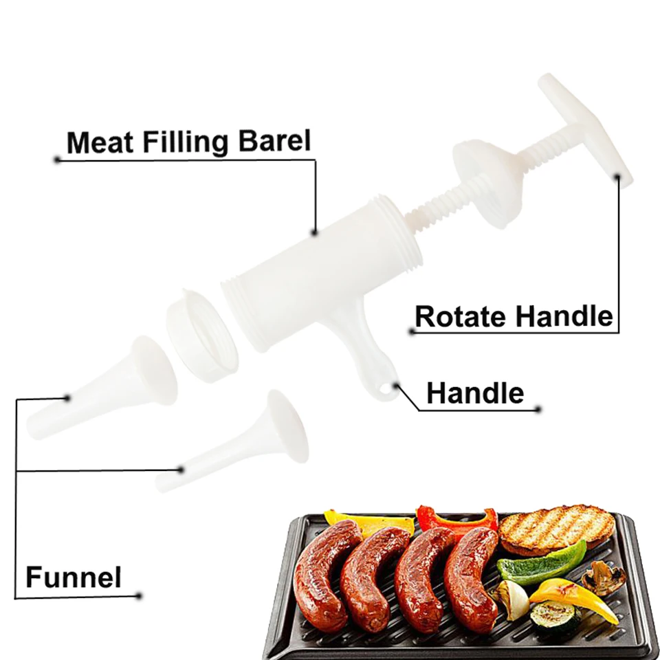 Baosen 1 шт. ручной колбасный аппарат, наполнитель для мяса, ручное управление, Salami Maker, колбаса, воронка, инструменты для Разделки мяса птицы, кухонный гаджет