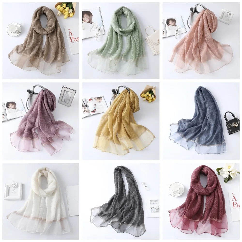 Новое поступление, Одноцветный шелковый шарф для женщин, зимние шарфы и шаль, женские накидки, мягкая пашимина, Женский хиджаб