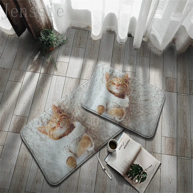 Anti-Skit Doormats Animals Soft Carpet Cat Pet 3D Printing Cute Floor Mat For Home Entrance Porch Kitchen Bedroom Decoration Rug 8