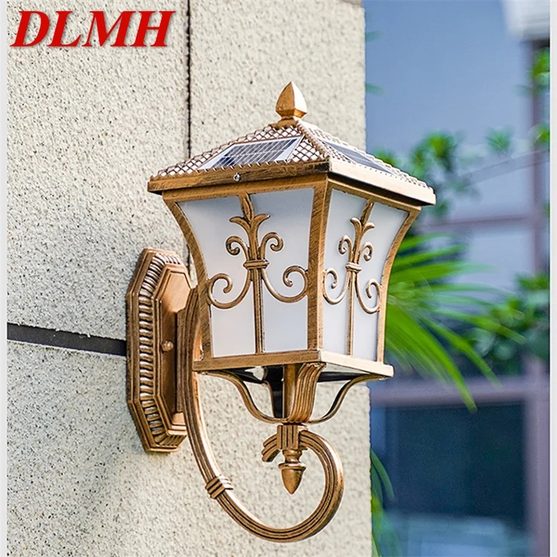 

DLMH Retro Outdoor Solar Wall Sconces Light LED Waterproof IP65 Classical Lamp for Home Porch