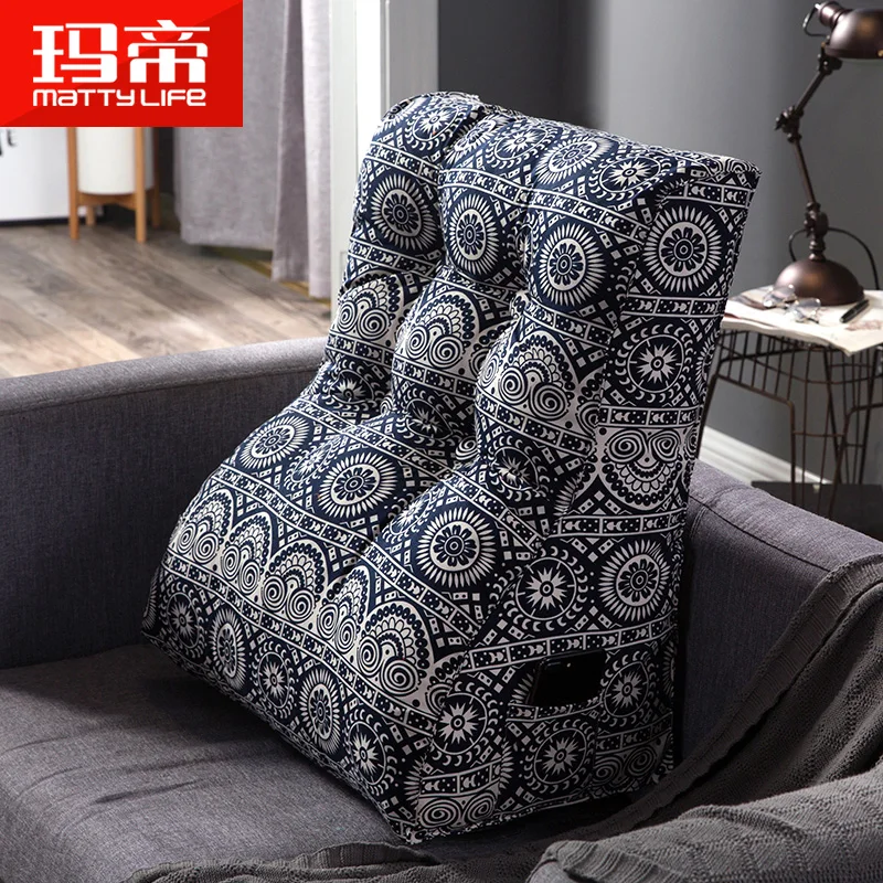 

Triangle Cushion Back Large Waist Backrest Pillow for Bed Guard Meditation Cushions Home Decor Orthopedic Seat Cojin Gift FK056