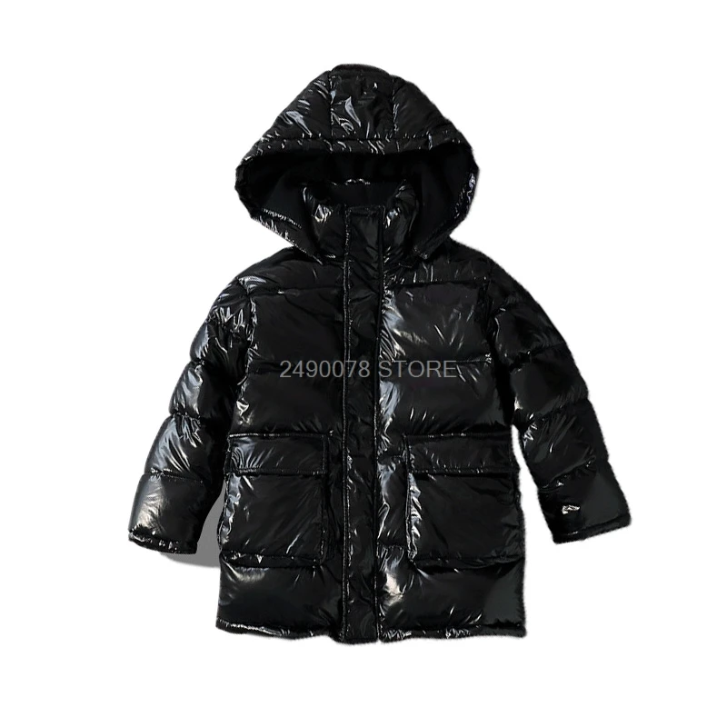 Теплая зимняя куртка на утином пуху для мальчиков и девочек на мороз-30 градусов; детская водонепроницаемая ветрозащитная куртка; детский плащ