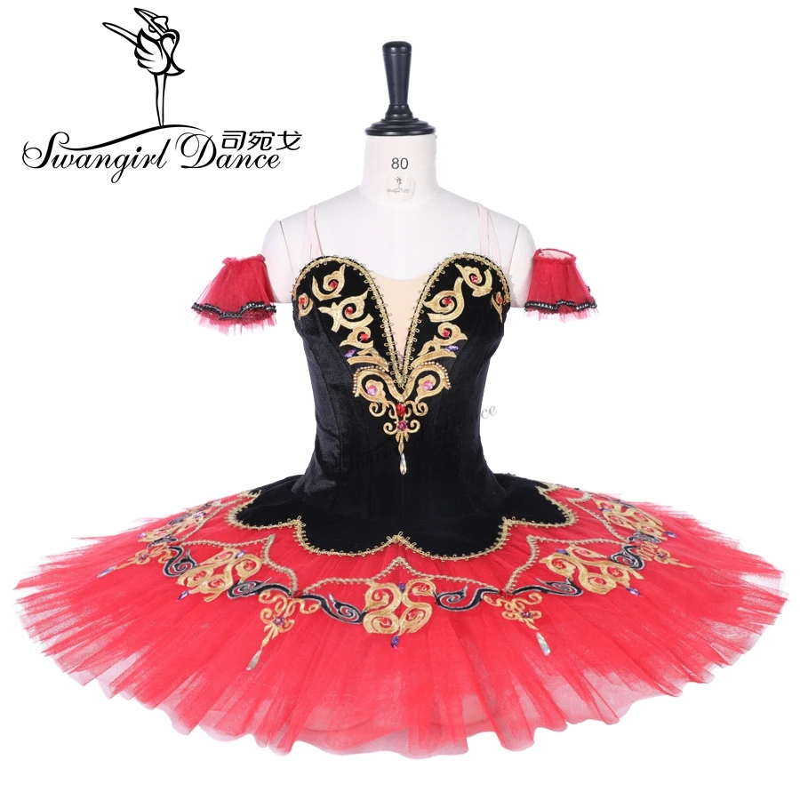 black red don quixote ballet costumes women paquita professional ballet stage tutu costume pancake platter tutu BT9292