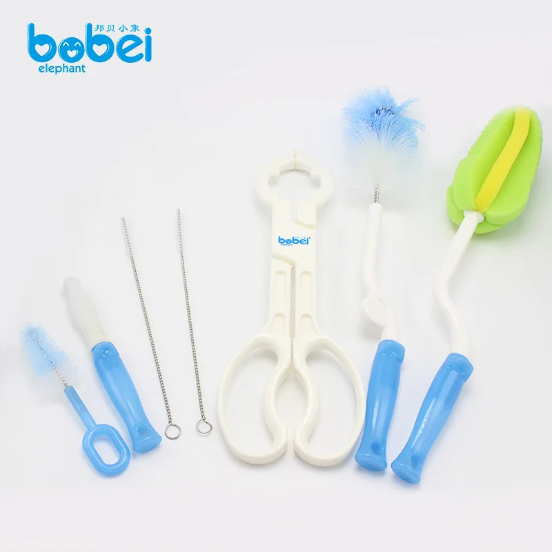 

Newborn Feeding Bottle Brush Sponge Brush Cleaning Brush Set Nylon Pacifier Straw 7 Pieces 360-Degree Rotating Infant