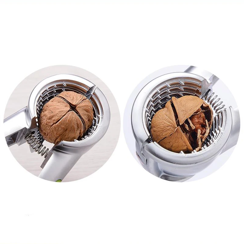 Wonderlife Aluminum Nutcracker with Four Nips Clamps Kitchen Tool Multi-Functional Nut Cracker Sheller Walnut Cracker