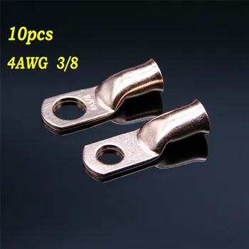 

Wire Ring Terminal Copper 4 AWG Gauge 3/8 Connectors Car Audio Terminals 10pcs