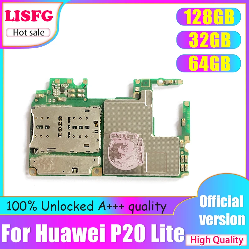 Оригинальная разблокированная материнская плата 64 Гб 128 ГБ ОЗУ 4 для HuaWei P20 Lite