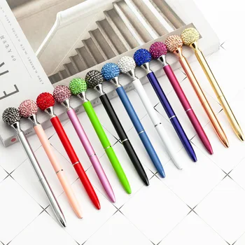 

Luxury Diamond Ballpoint Pen Gold Crystal Rollerball Pen 1.0mm Black Refill Ink Pen for Writing Stationery School Office Gift