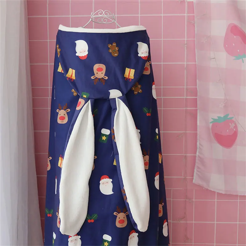 Рождественский подарок, зимнее утяжеленное одеяло, Kawaii, олень, животный узор, с капюшоном, большой плащ с ушами, для детей и взрослых, товары для дома и офиса