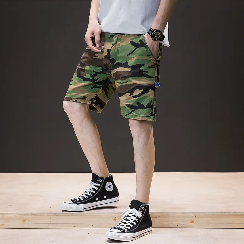 Мужские шорты-карго в стиле милитари, летние, камуфляжные, из чистого хлопка, модная одежда, удобные, Pantalones Cortos Hombre Camo Shorts EE6DK