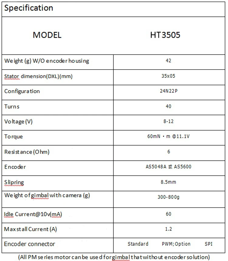 HT3505 PTZ бесщеточный карданный двигатель w AS5048A/AS5600 энкодер 360 градусов двигатель вращения для DIY Gopro/SJ камеры Запчасти