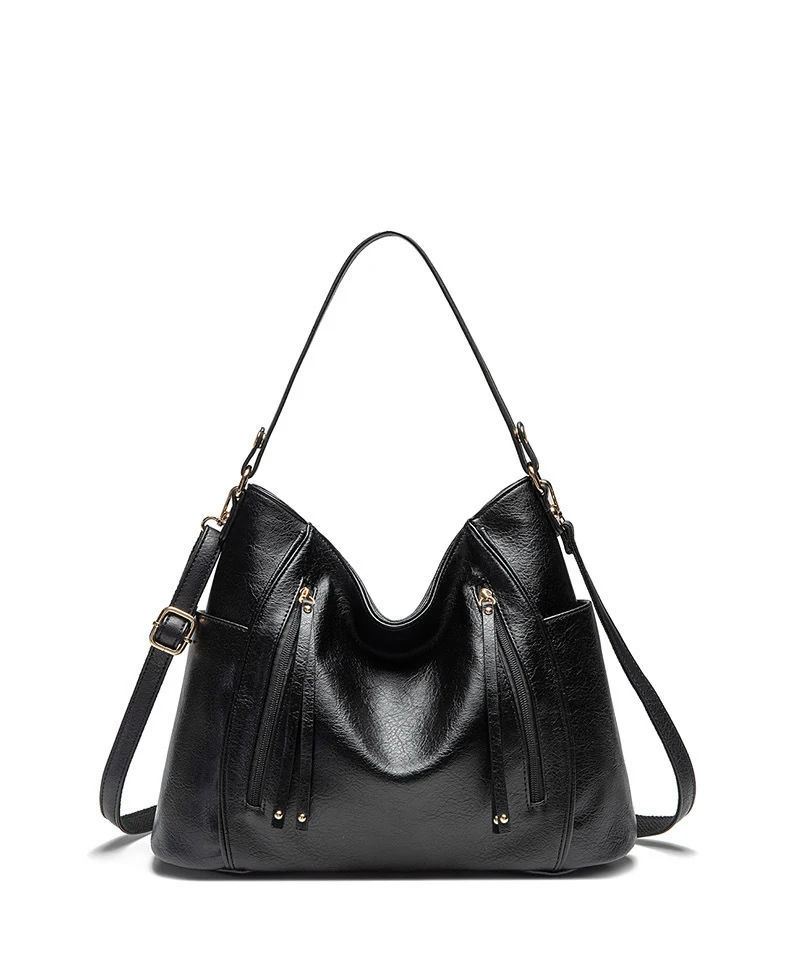 Роскошные сумки для женщин черные сумки женские сумки-мессенджеры кожаная Дамская Сумочка Хобо большая сумка на плечо LW-469